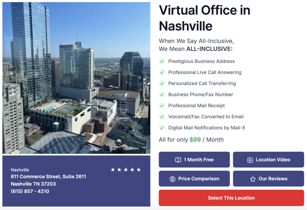 Virtual Office Space in Nashville